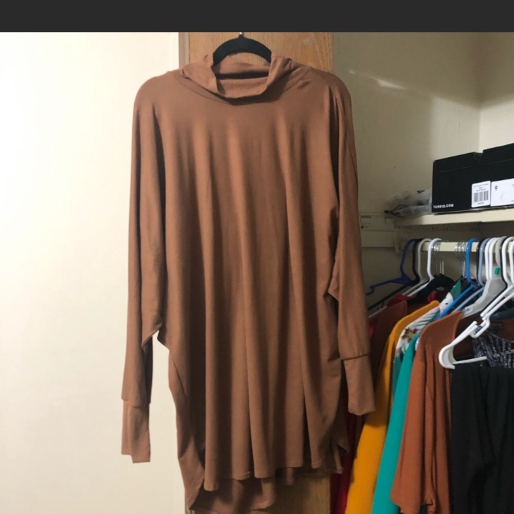 Brown turtle neck shirt